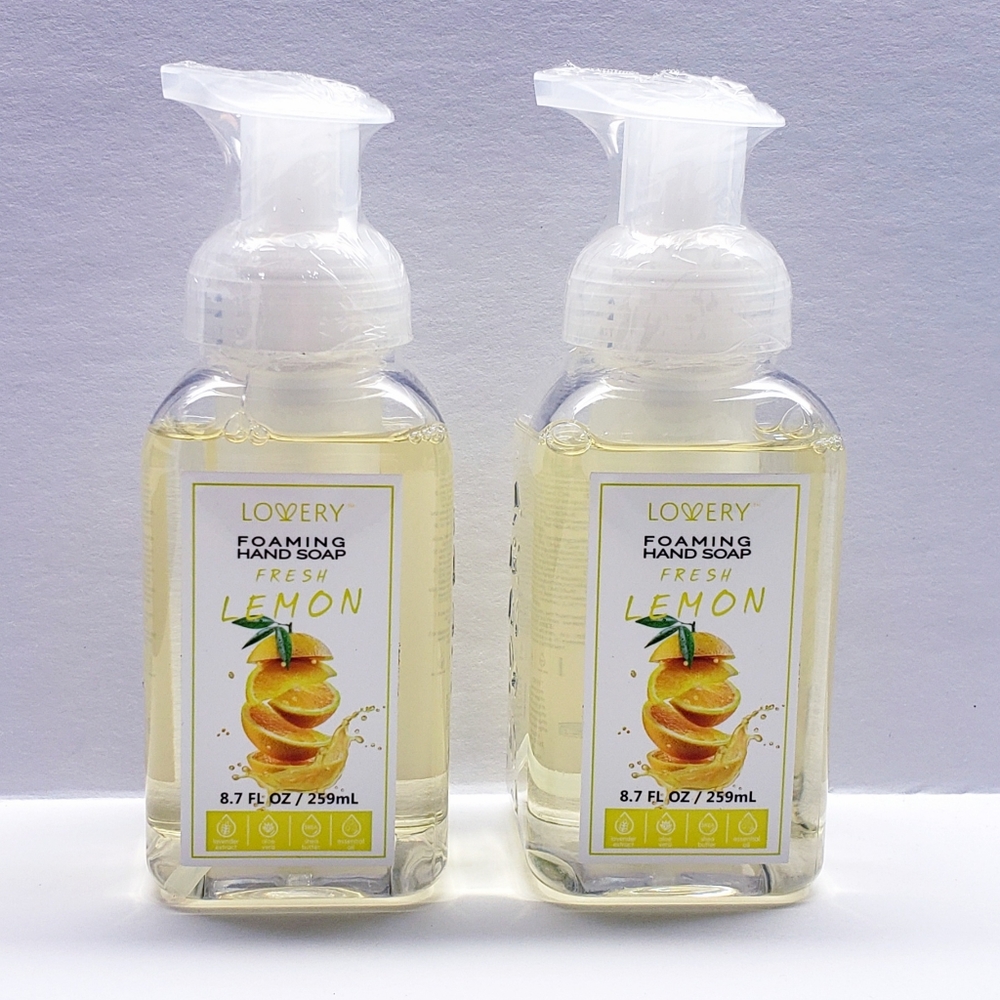 FRESH LEMON Gentle Cleansing ALL Natural Moisturizing Foaming Hand Soap (2 pack)